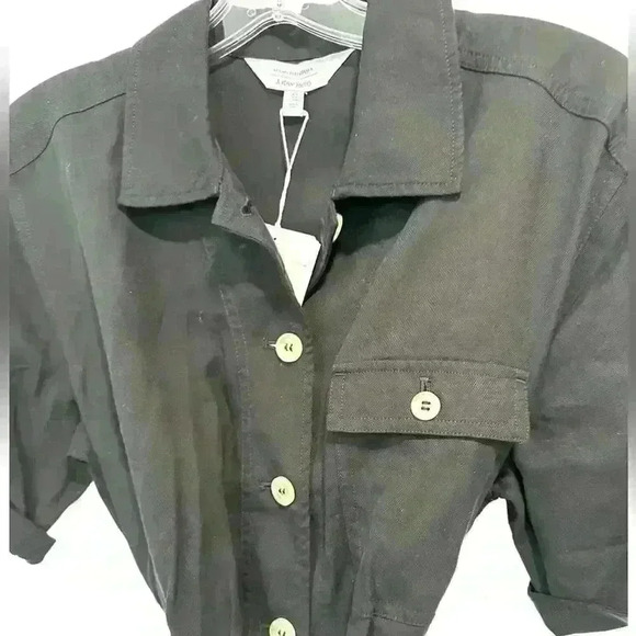 Los Angeles Atelier & Other Stories Black Button Down Dress Tie Wast Size 4 - Picture 3 of 7